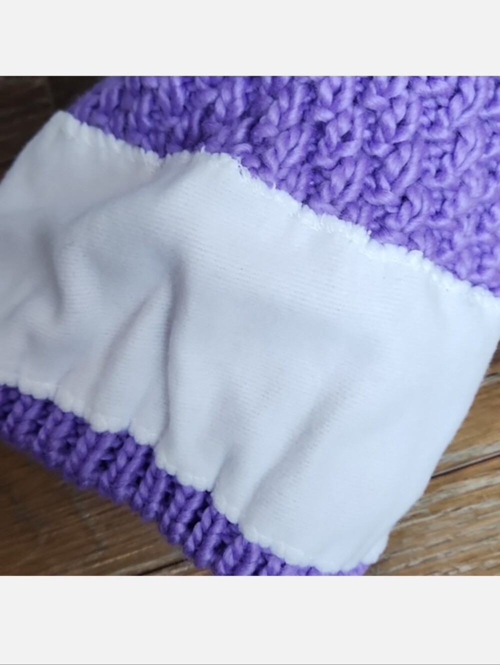 NWT Eddie Bauer Cabin Faux Fur Pom Beanie Deep Lilac Purple - Picture 10 of 10
